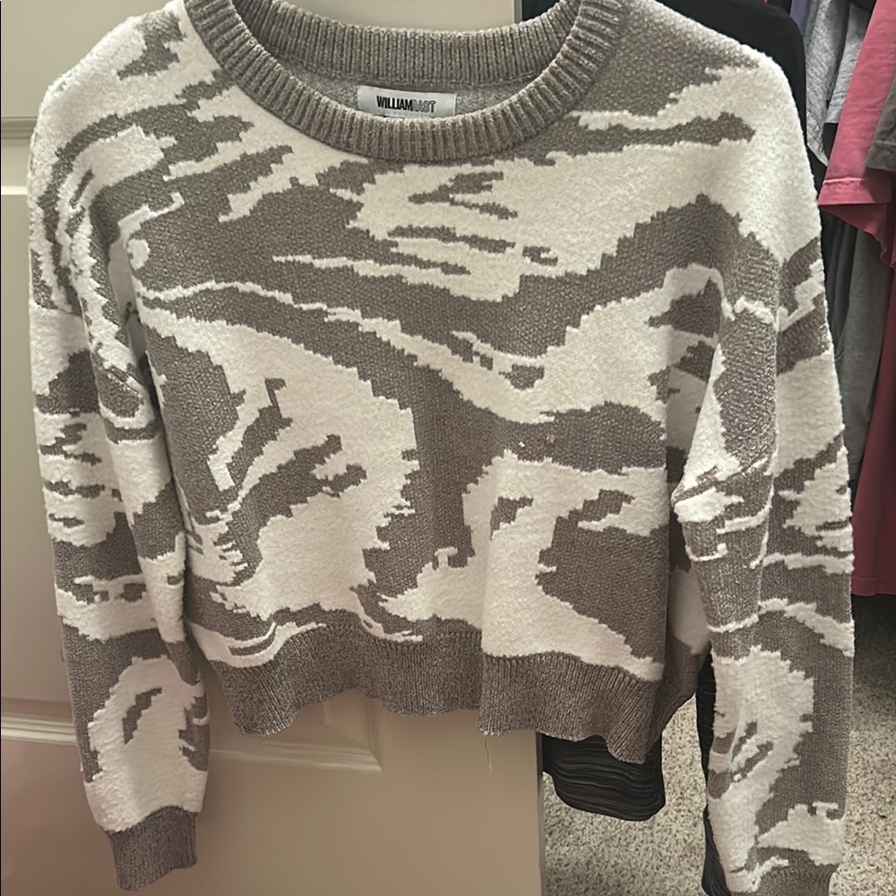 William Rast Gray and White Women's Sweater